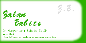 zalan babits business card