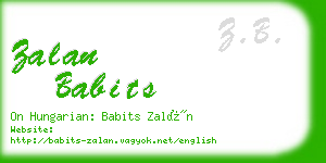 zalan babits business card